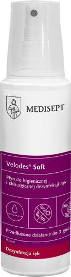 Obrazek MEDISEPT VELODES SILK 250 ml. Profesjonalny Płyn do higienicznej i chirurgicznej dezynfekcji rąk 250 ml