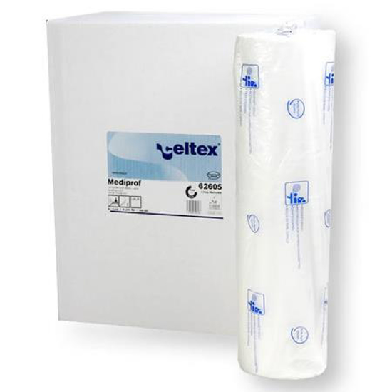 Obrazek Prześcieradło jednorazowe papierowe 50x80m z perforacją co 38cm 6 rolek CELTEX 62605. Podkład medyczny higieniczny celulozowy 50cm 80m
