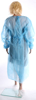 Obrazek Fartuch medyczny z gumką Fartuchy medyczne jednorazowe z niebieskiej włókniny certyfikat medyczny kolor niebieski XXL  Opakowanie 1 szt.