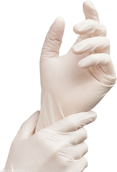 Obrazek Rękawice medyczne Rękawiczki jednorazowe lateksowe bezpudrowe 100 szt. Rozmiar L