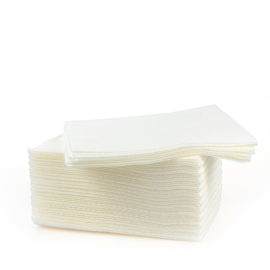 Obrazek Ręczniki z włókniny SOFT PLUS Chusty zabiegowe 35x50 cm Chusteczki kosmetyczne Myjki jednorazowe z miękkiej włókniny 35 cm 50 cm Kolor biały 100 szt.