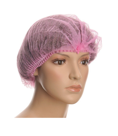 Obrazek Czepek jednorazowy CLIP czepek kosmetyczny włókninowy 100 sztuk różowy