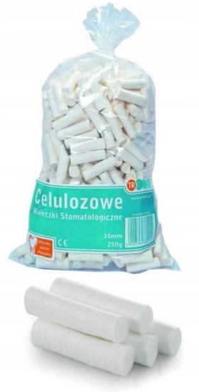 Obrazek Separatory jednorazowe do pedicure celulozowe 450 szt. Wałeczki jednorazowe celulozowe do pedicure 450 szt.