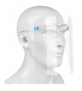 Obrazek Przyłbica okularowa zakładana jak okulary 1 szt. Maseczka na całą twarz