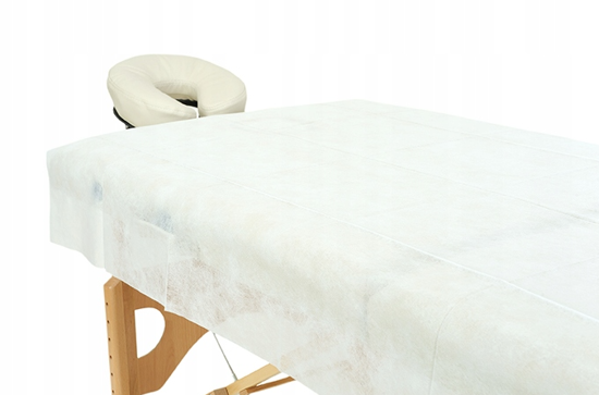 Obrazek Prześcieradło jednorazowe włókninowe białe 130x210 cm 5 sztuk Prześcieradła jednorazowe z włókniny 130x210 5 szt.  gramatura 23/m2