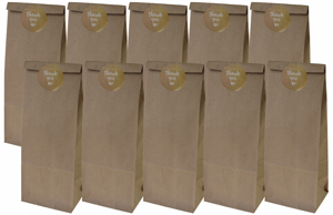 Obrazek ECO Torby KLOCKOWE torebki papierowe z naklejkami 10 sztuk 12X32,5 cm