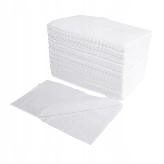 Obrazek Ręczniki z włókniny jednorazowe 40x70 cm białe 50 szt. JEDNORAZOWY RĘCZNIK FRYZJERSKI 70cm x 40cm 50 szt. kod9407050