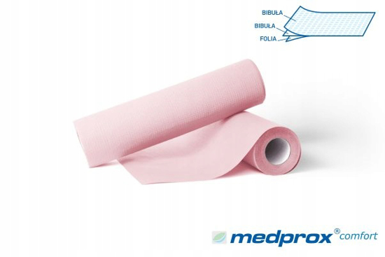 Obrazek Serweta podfoliowana 30x50 cm 40 szt. Serwety do manicure pedicure  w rolce różowe