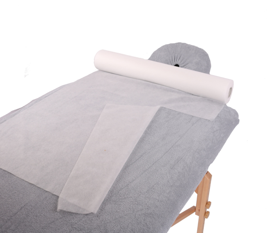 Obrazek Prześcieradło jednorazowe włókninowe 60x40 m z perforacją co 50 cm. Podkład z włókninowy 60 cm 40 m Gramatura 20