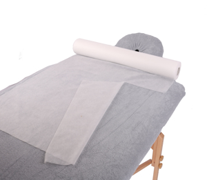 Obrazek Prześcieradło jednorazowe włókninowe 50x40m z perforacją co 50cm. Podkład z włókniny 50 cm 40 m Gramatura 20