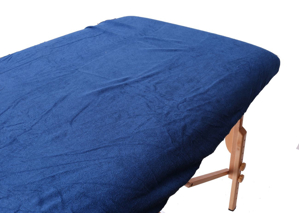 Obrazek Pokrowiec na stół do masażu szerokość 72cm długość 190cm grubość materaca 8cm Prześcieradło frotte 72x190cm Niebieski szafirowy nr 12