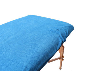 Obrazek Pokrowiec na stół do masażu szerokość 72cm długość 190cm grubość materaca 8cm Prześcieradło frotte 72x190cm Niebieski lazur 39