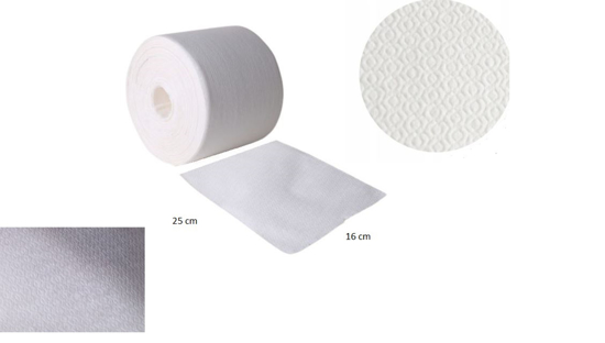 Obrazek Chusty zabiegowe kosmetyczne 16x25 cm Airlaid 1 rolka 100m 400 szt. Ręcznik do tatuażu z napowietrzonej celulozy typu Airlaid