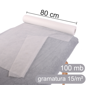 Obrazek Prześcieradło jednorazowe  włókninowe 80x100 m z perforacją co 39 cm Podkład jednorazowy z włókniny 80 cm / 100 m