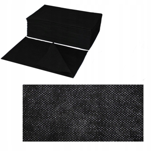 Obrazek Ręcznik z włókniny do pedicure 50x70 cm 25 szt. Ręczniki włókninowe do pedicure 50x70 cm 25 szt. czarne