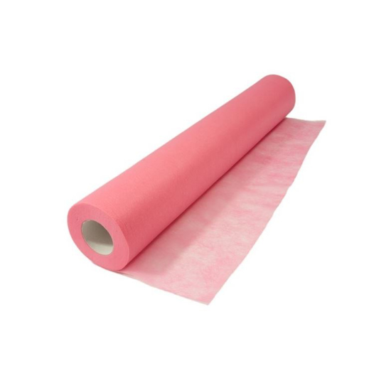 Obrazek Prześcieradło jednorazowe włókninowe 70x50 m z perforacją co 39cm. Podkład z włókniny 70 cm 50 m Gramatura 18/m2 różowy